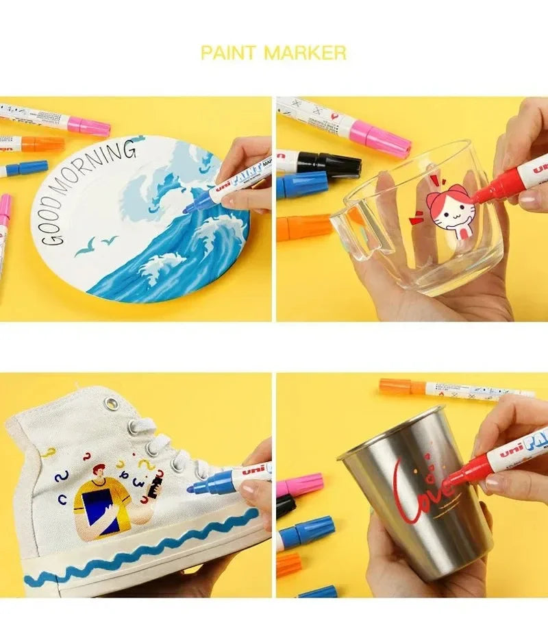 1pcs Japan UNI Paint Marker PX-21 Color Oil-based Permanent 0.8-1.2mm Tire Touch Up Painting Waterproof Graffiti Art Supplies