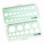 Brand New Green Geometric Template Ruler Mapping Drawing Tools Ruler Suitable For Student School Stationery