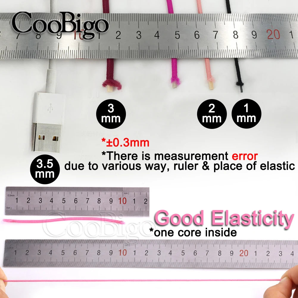 5 Meters 1mm 2mm 3mm Round Elastics Bungee Shock Cord Elastic Rope Rubber Band Strap String Cordon Shoelaces Sewing Accessories