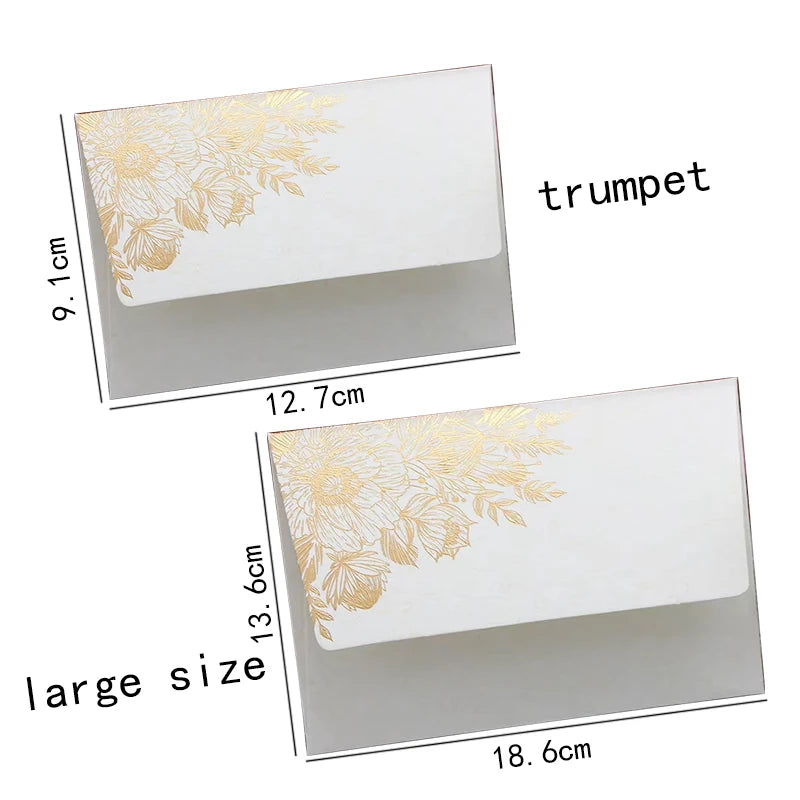10pcs/special Paper Card Hot Stamping Invitation Letter Envelope, Pearl Paper Packaging Thick Envelope