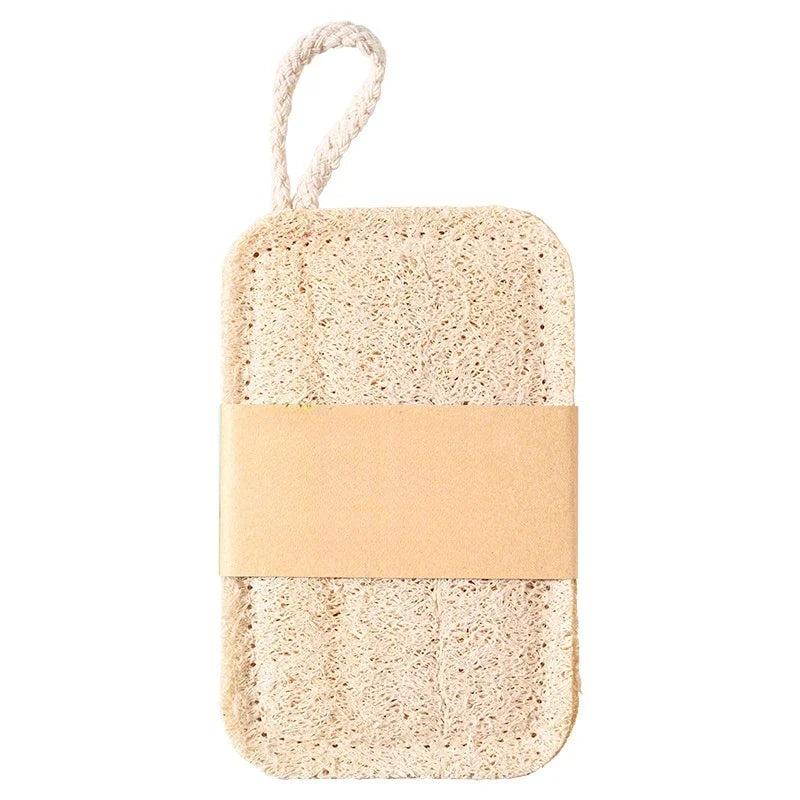 6pcs Natural Loofah Exfoliating Sponges - Gentle Body Scrubber for Shower & Bath, Bamboo Fiber Cleaning Pads 2042