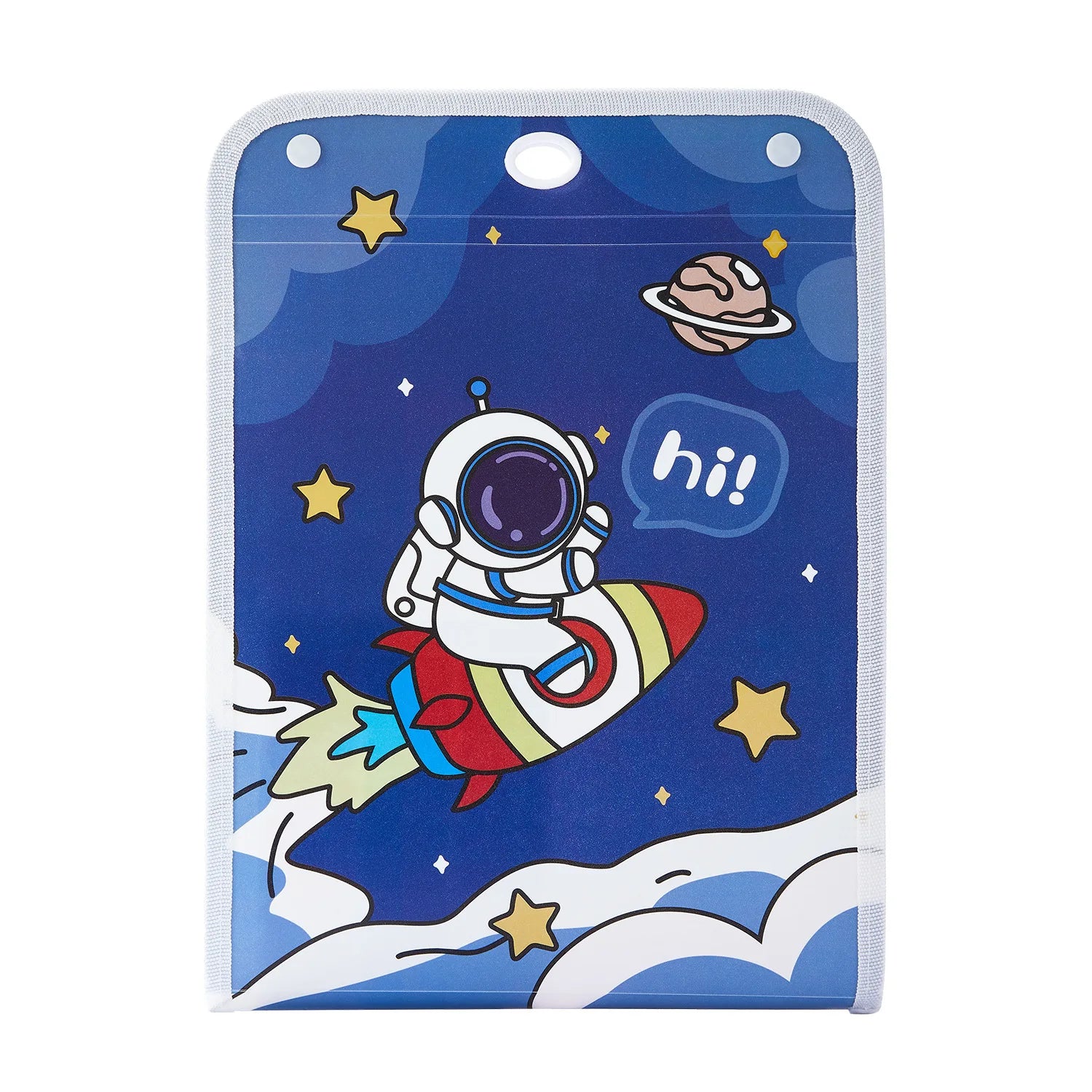 Cartoon Vertical File Bag A4 Hanging 13 Grid Children's Fun Astronaut Test Paper Material Storage Organ Bag Desk Organizer
