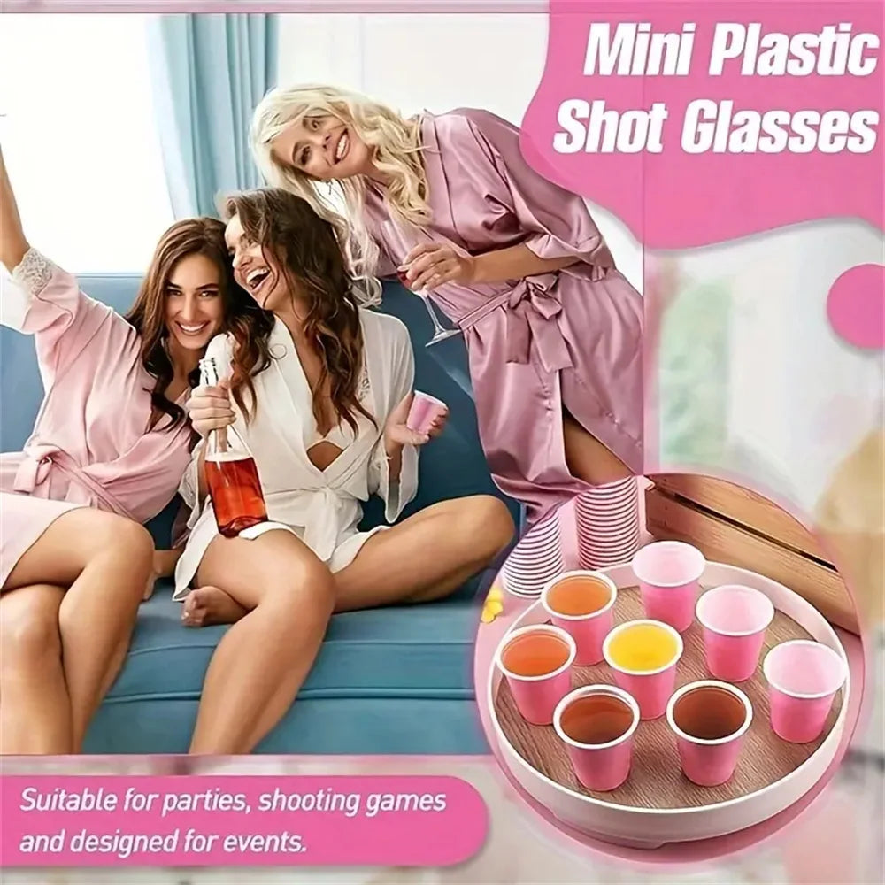 100pcs 2oz Plastic Shot Cups Mini Disposable Shot Glasses Small Party Cups For Wedding Graduation Whiskey Taste Serving Bulk Pac