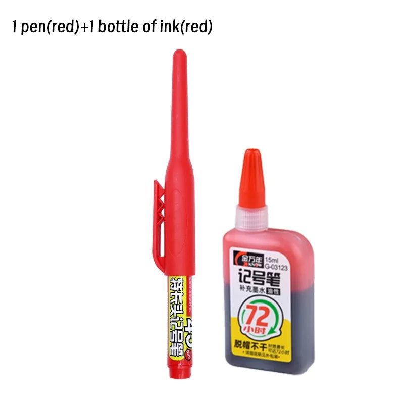 Lot 45mm Waterproof Long Head Nib Deep Hole Markers Pen Tile Carpenter Pen Multi-purpose for Woodworking Black/Blue/Red Ink