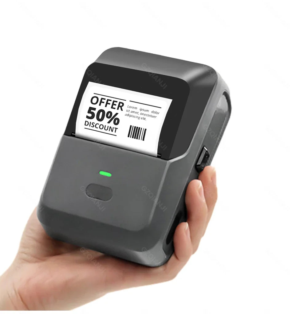 P2 Thermal Wireless Label Printer 20-58mm 2 inch Portable Bluetooth Sticker Mini Printer Price Tag Barcode Label Maker DIY
