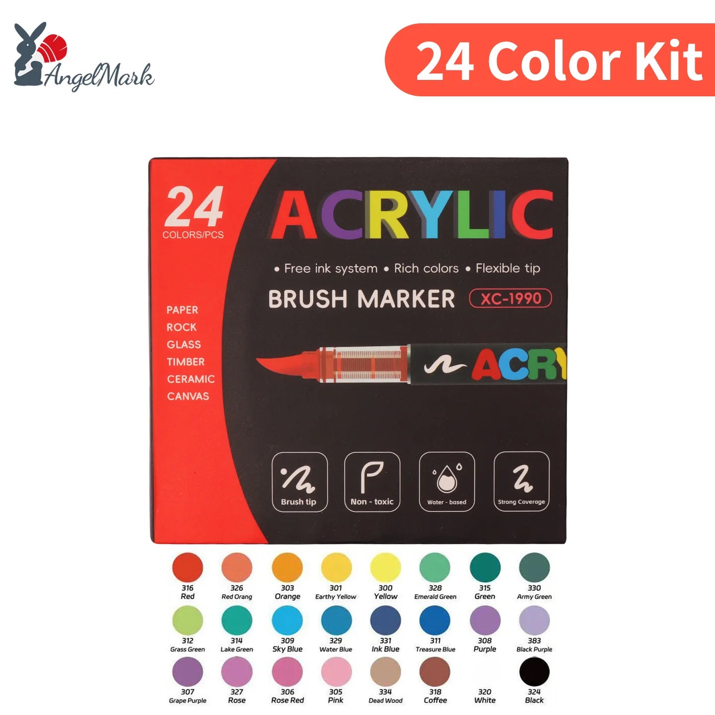 12-168 Colors Acrylic Paint Pen Marker Brush Tip Paint Marker For Rock Painting Wood Canvas Stone Christmas Gift DIY Craft