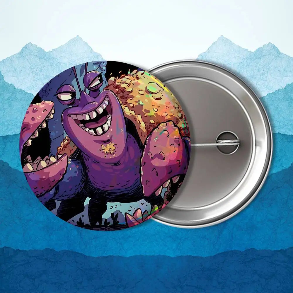 Heihei blakc Moana name Tamatoa Badge on Backpack Clothes decoration Tinplate Round Brooch Funny Custom Gifts for Friend