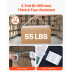 SucceBuy 6/24 Rolls 7.6CM 70M High Viscosity Clear Adhesive Tape Transparent Packaging Tape for Office Wrapping Express Packing