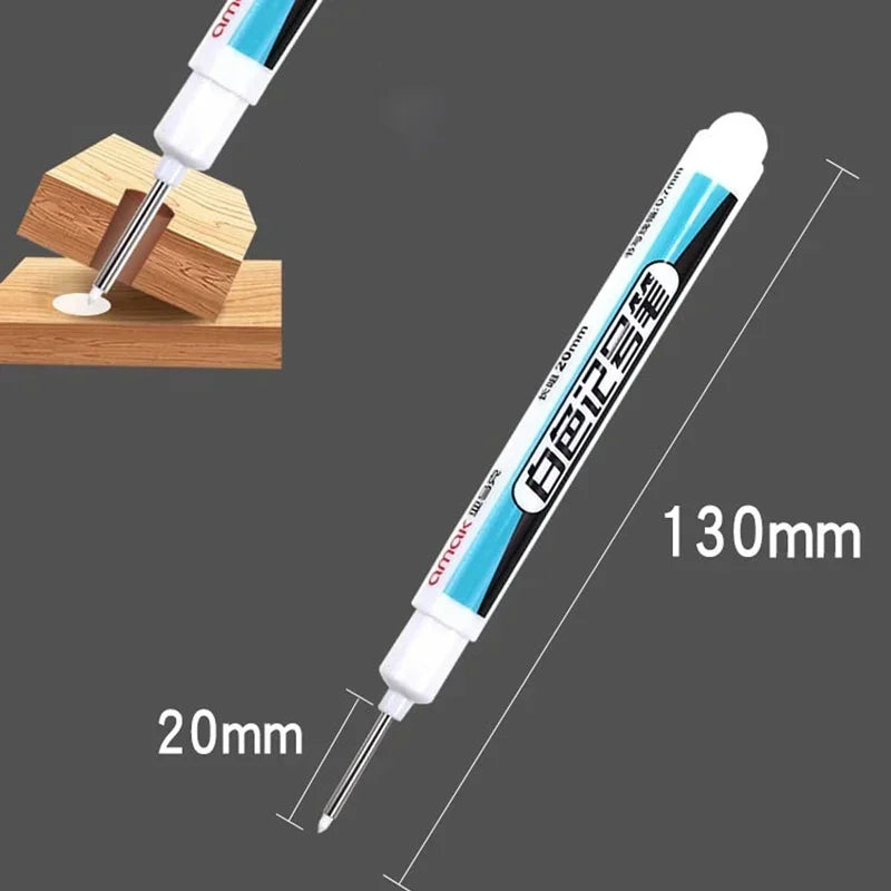 5/10PCS/Set 0.7mm 20mm Long Nib White Marker Pens Multi-Purpose Deep Hole Quick-drying Carpenter Oily Pen for Bathroom Wood
