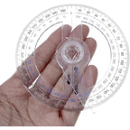 5pcs 360° Plastic Protractor Math Protractors Clear Protractor Ruler Drafting Tools Circle Protractor for Geometry