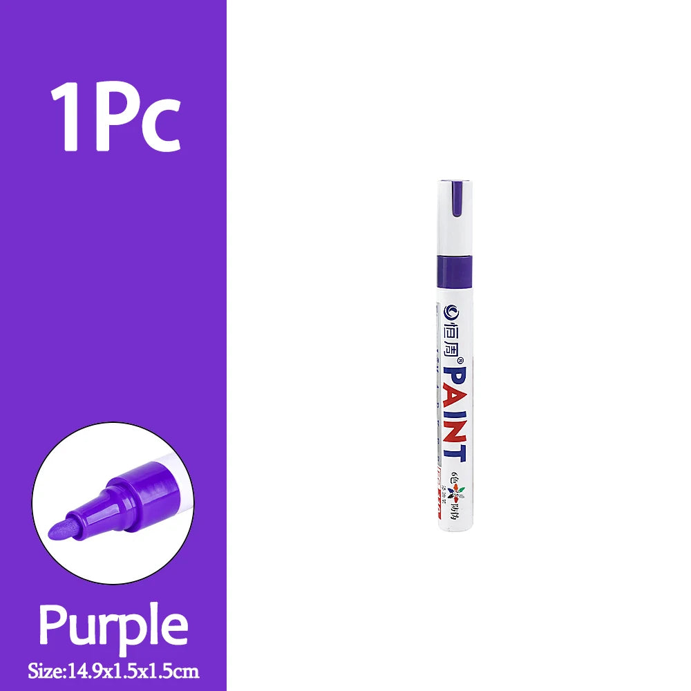 1/3/6/12Pcs Colorful Permanent Paint Marker Waterproof White Markers Tire Tread Rubber Fabric Paint Metal Paint Marker Pens