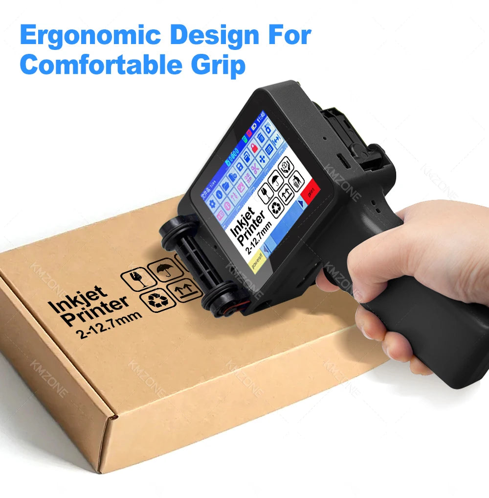Mini Handheld Inkjet Printer 2-12.7mm for Text QR Barcode Batch Number Logo Date Label Printer with 0/1/2 Ink Cartridges
