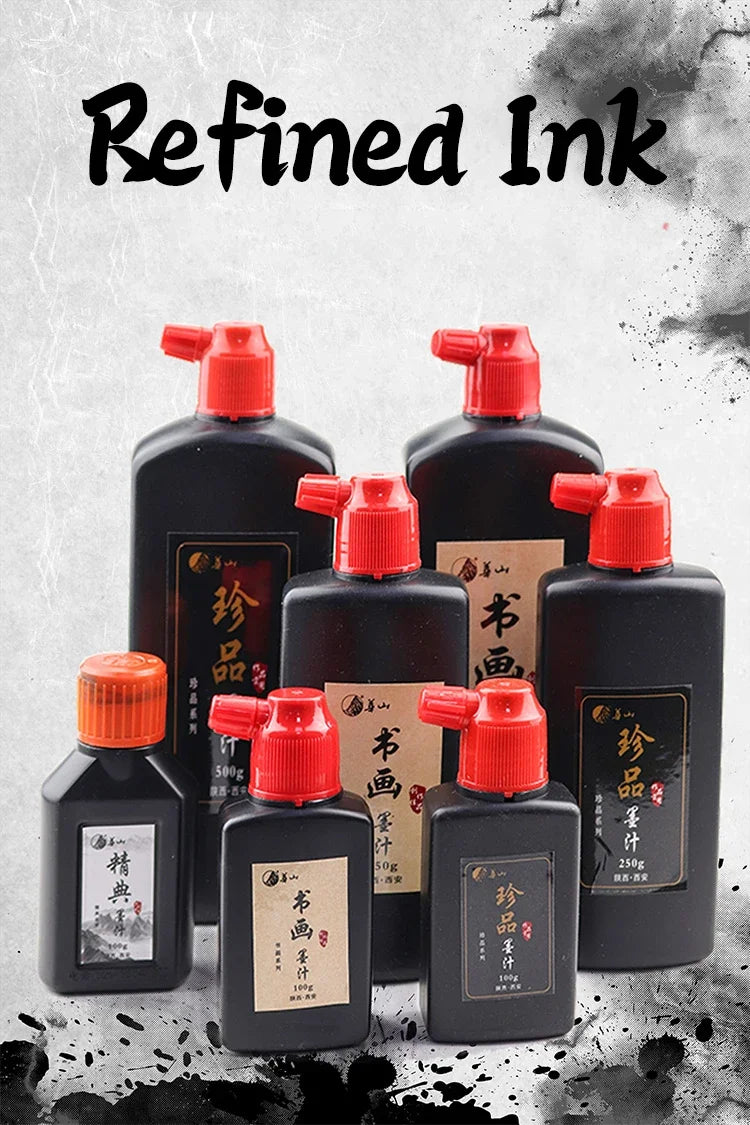 Professioanl Sumi Liquid Ink 100ml / 200ml / 500ml for Traditional Calligraphy and Brush Painting Chinese Ink Writing Artworks