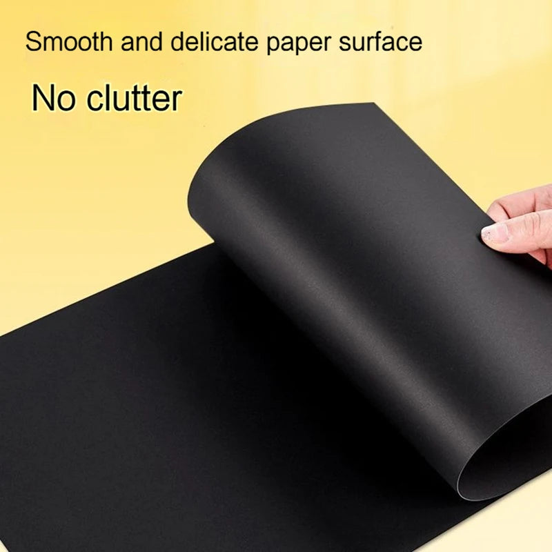 20-100 Sheets Black Paper for Drawing Diy Crafts Decorative Packaging 180/230/300gsm/m² Thickened Paper Cardboard Sketch Pad