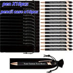 15Sets Customizable Engraved Metal Ballpoint Pens with Durable Case + 15pcs Custom Pen Bags - Bulk Writing Utensils for Business