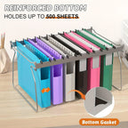 6 Pcs Plastic Oversized Hanging Folders Letter Size, Reinforced Hanging Folders, Expandable Design on Both Sides