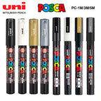 1pcs Japan UNI POSCA Marker Pen PC-1M/3M/5M POP Poster Graffiti Permanent Acrylic Marker White Black Gold Silver Art Supplies