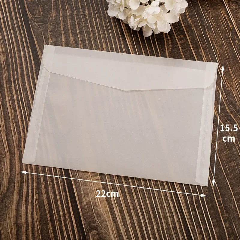 50pcs/lot Translucent Envelopes for Wedding Invitation European Style Sulfuric Acid Paper Envelope Business Storage Bag Envelope
