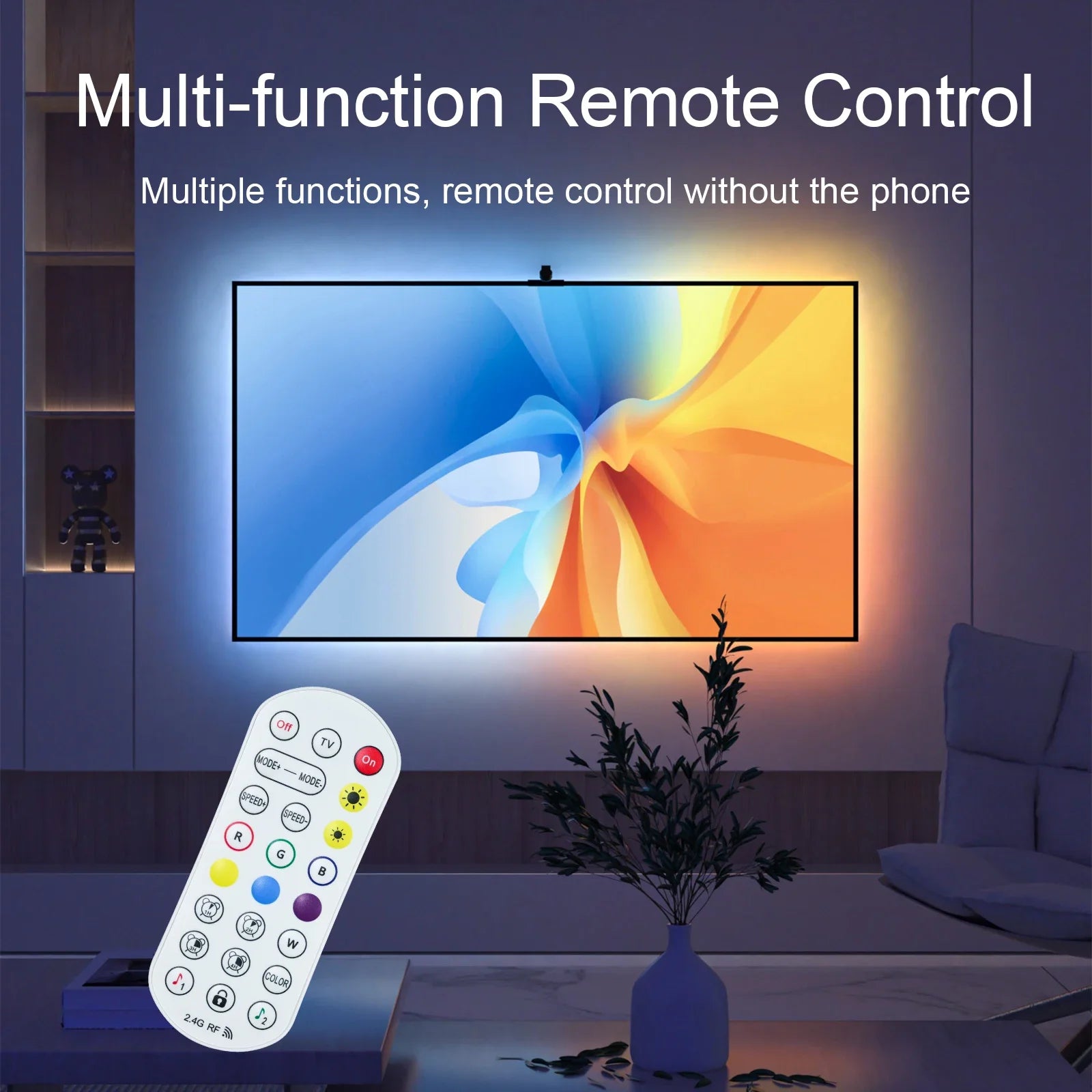 Tv Ambient Backlight 5V Usb Rgbic Led Light Strip With Camera 3.8M 5M App Smart Lighting Screen Color Synchronization Game Lamp
