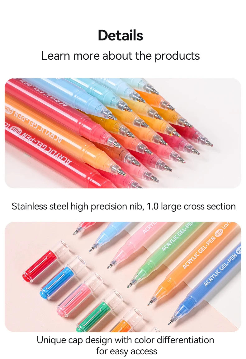 Languo 90 Colors Painting Acrylic Gel Pens Large Capacity Ink Pen for Drawing Diary Diy Coloring Doodling Painting Art Supplies
