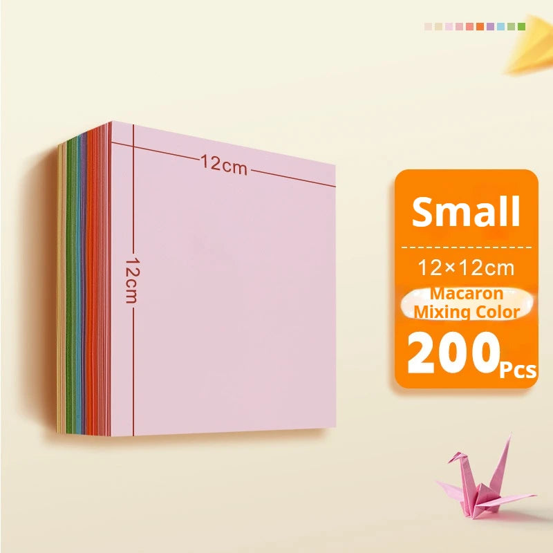 100/200/300pcs Square Origami Paper Double Sides Solid Color Folding Paper Multicolor Kids Handmade DIY Scrapbooking Craft Decor