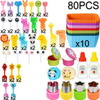 Mini Fruit Forks For Children Kids Cute Animal Food Picks Snack Toothpicks With Vegetable Cutter Set Silicone Lunch Box Dividers