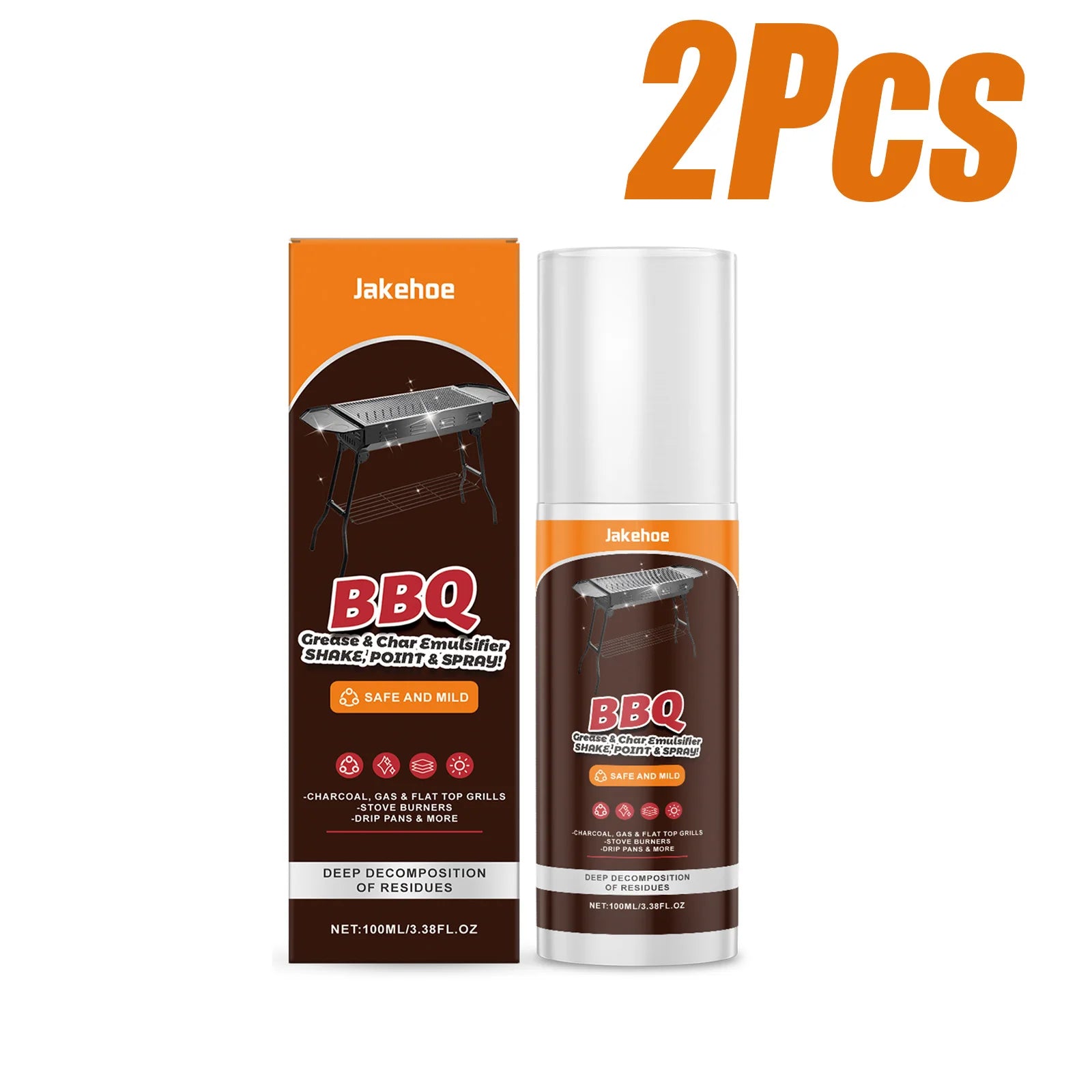 BBQ Grill Cleaner Spray Grease & Char Remover Spray for Grill Oven Pan Heavy Duty Degreaser for Outdoor & Kitchen Cleaning