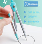 7Pcs/Set Student Compass Set School Mathematical Rulers Multi-Function Learning Professional Drawing Tool Girls Gifts Stationery