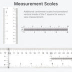 Metric & Imperial Scales Aluminum Alloy Angle Triangle Ruler 45cm T Square Acrylic Ruler Measuring Tool Set for Carpentry
