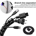 2M Cable Tube Clip Flexible Spiral Wire Protector Computer Cord Protective Tube Clip Cable Organizer Desk Tidy Management Tools