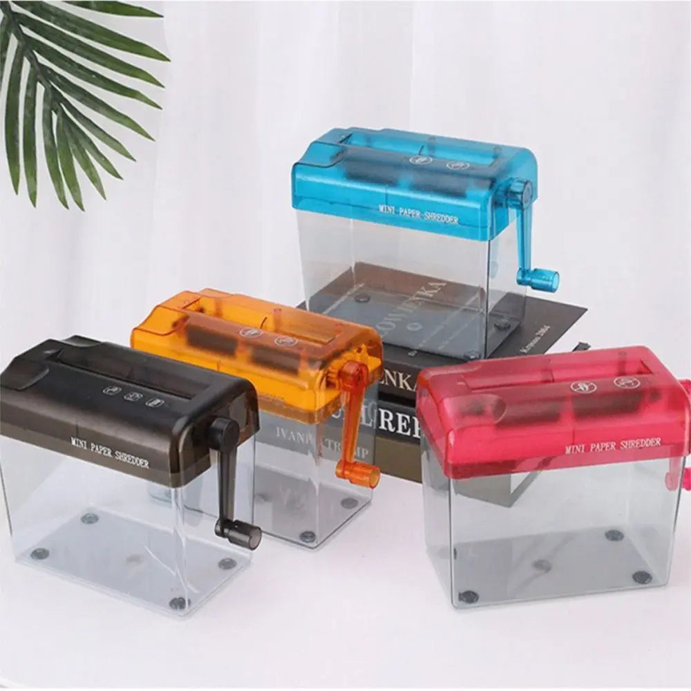 High Quality ABS Hand Shredder Hand Crank Transparent Manual Shredder Eco-Friendly Mini Documents Paper Cutting Tool Home Office