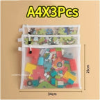 1/3/6PCS Storage Bag Mesh ZipperToy Building Block Puzzle Sub-package Children Particle Zipper Transparent Finishing Storage