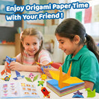Origami Paper Set 96-208Pcs Craft Paper Kit with Instructional Book Art Projects Supplies for School Class Craft Lessons Gifts
