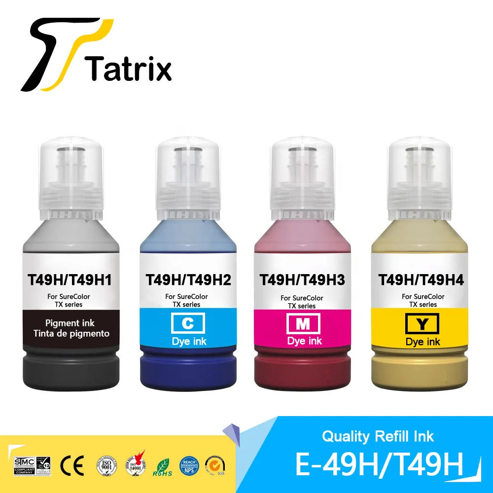 Tatrix T49H T49H1 T49H2 T49H3 T49H4 Premium Color Compatible Refill Pigment / Dye Ink for Epson SC-T3100X SC-T3170X SC-T3170X24