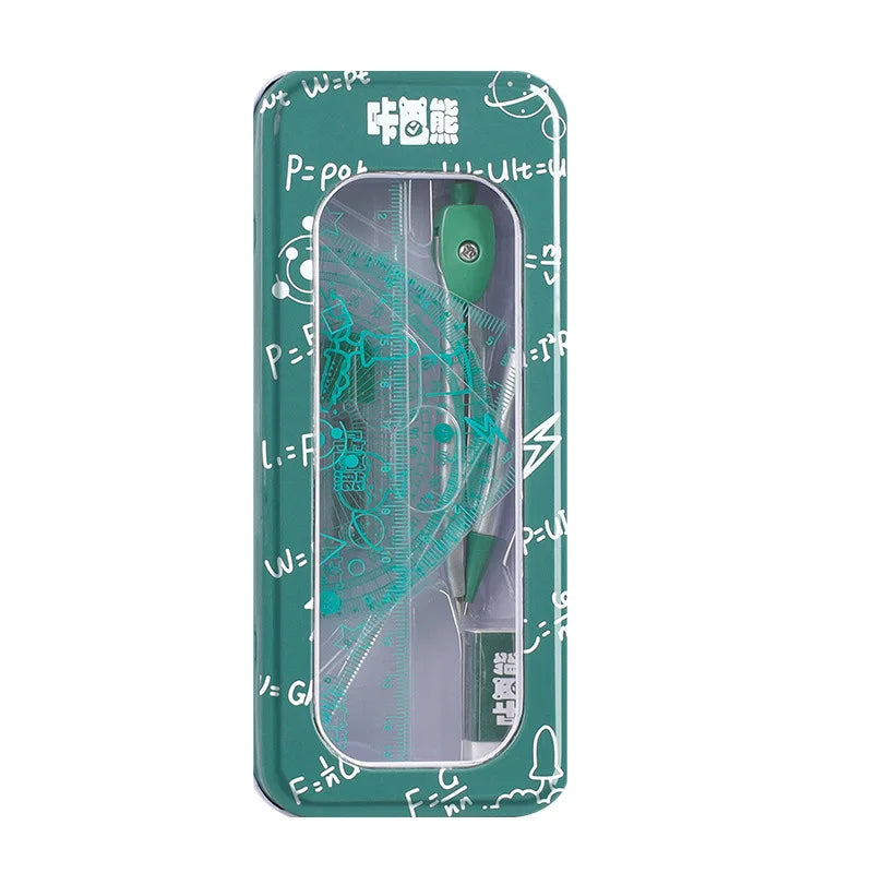 8PCS Drawing Set Compass Ruler Protract Learning Tools Mathematical Stationery Math Drawing Set for Students Drawing Accessories