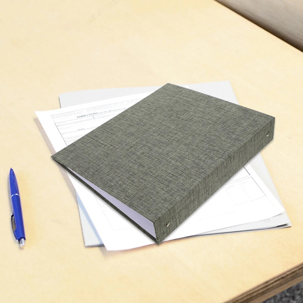 A4 Hardcover Fabric 3 Ring Binder File Organizer Document Holder Office Home Paper Sheet Protector Folder Sheet Organizer