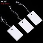 100pcs Jewelry and Jewelry Small Tags DIY Blank Hanging Rope Small Hang Tags Cowhide Elastic Thread Hanging Tags Price Tag