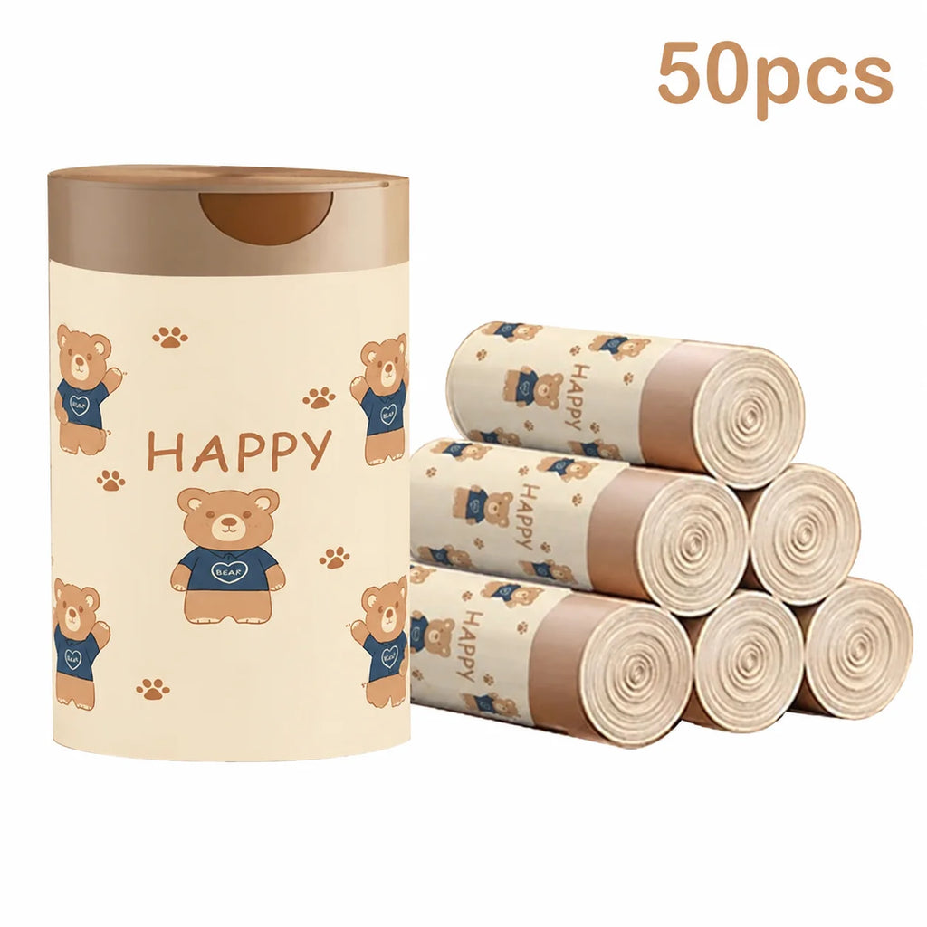 45x45cm 50Pcs Printed Tear-Free Drawstring Trash Bags Disposable Garbage Bags
