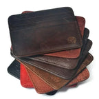 New Thin Genuine Leather Mini Wallet Slim Bank Credit Card Holder Men's Business Small ID Case for Man Purse 6 Slots Cardholder