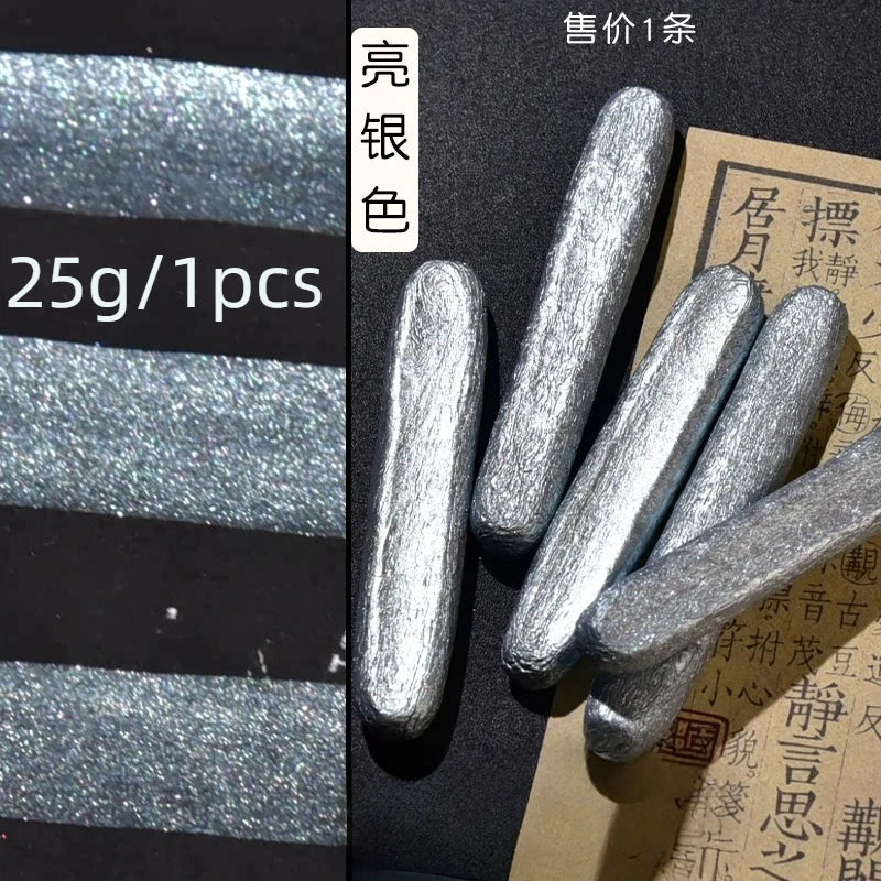 Colored Pearlescent Ink Stick Handmade Chinese Sumi Solid Ink Stick Traditional Calligraphy Ink Stick for Beginners Practicing