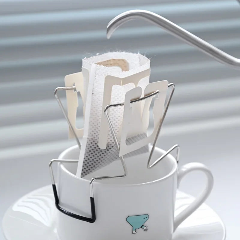 Cafe Drip Bag Coffee Holder,Stainless Steel Coffee Filter Holder,Outdoor Japanese Style Hanging Ear Coffee Holder,Portable Stand