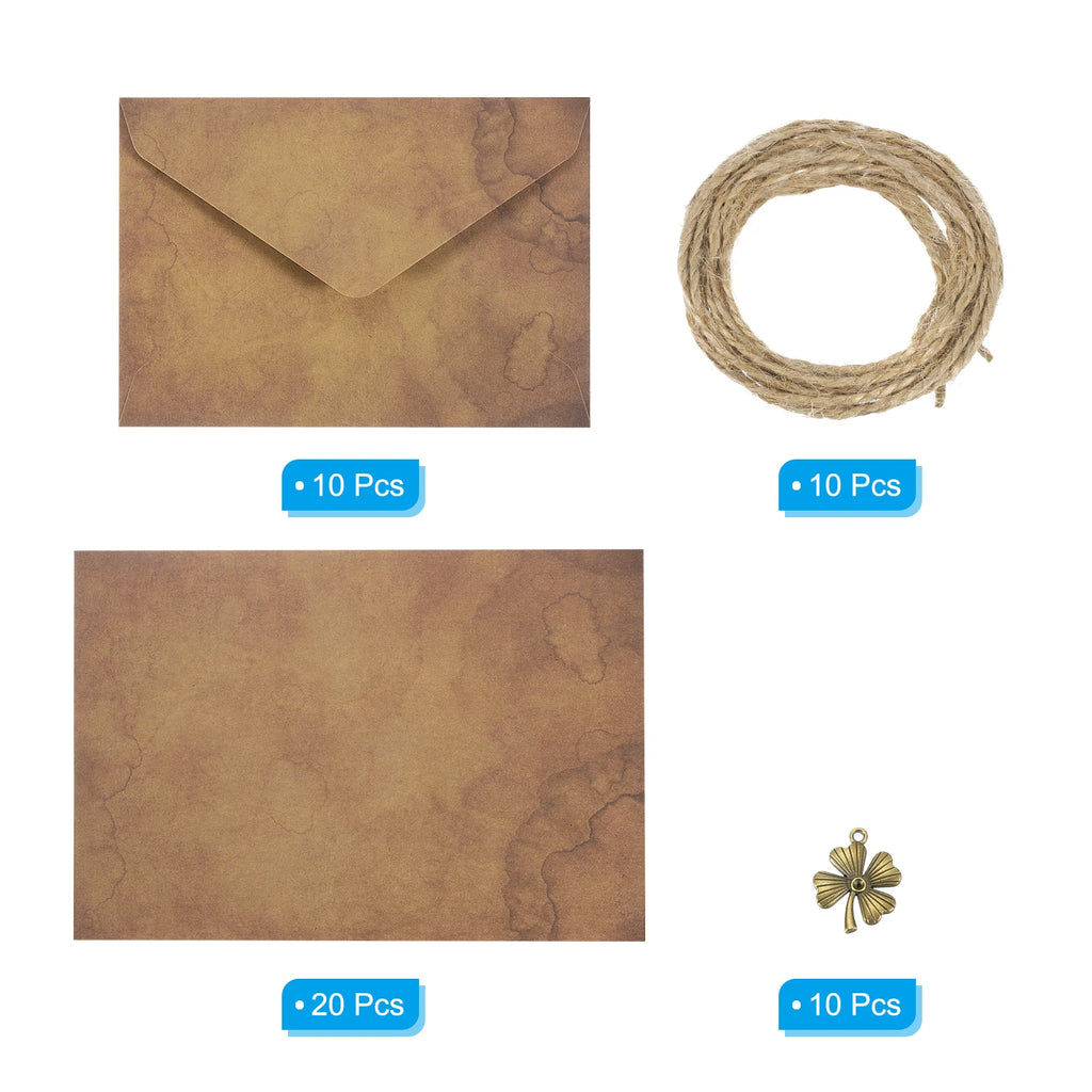 10/20/24Set Vintage Gift Card Envelopes Set 150 G V Flap Christmas Card Envelope with Letter Rose Leaf/Boat/Sun/Key Accessories