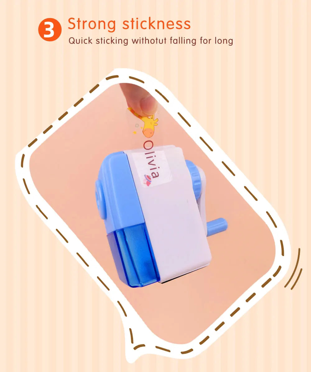 Custom Transparent Self-adhesive Baby Name Sticker Customised Kindergarten Tag in Hebrew Personalized Waterproof Stickers Label