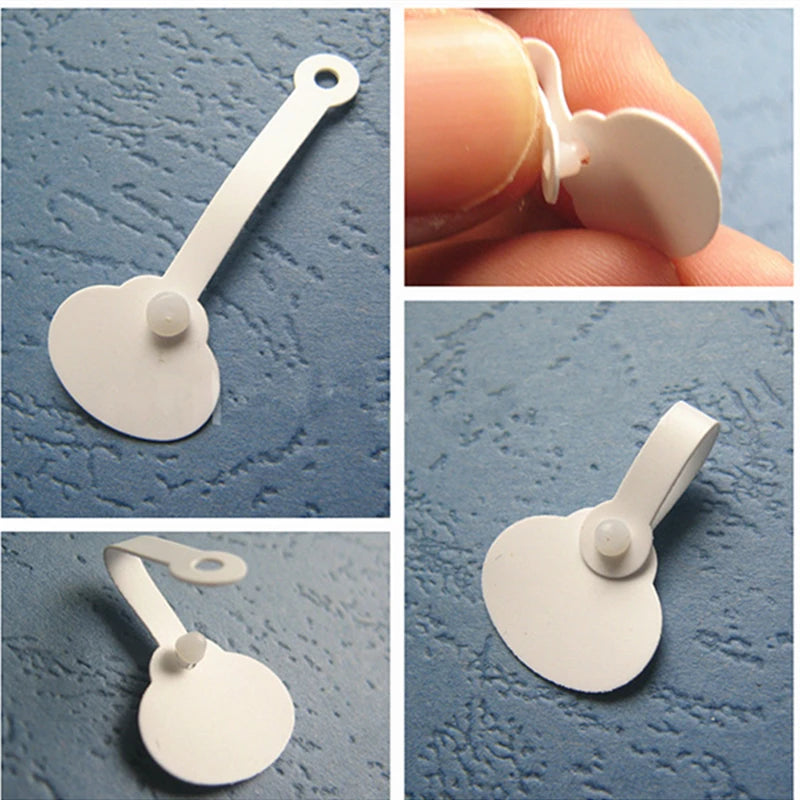 Jewelry Price Tag White PVC Snap Lock, gift packaging label plastic DIY vinyl button fastener bracelet earrings handy ring tags