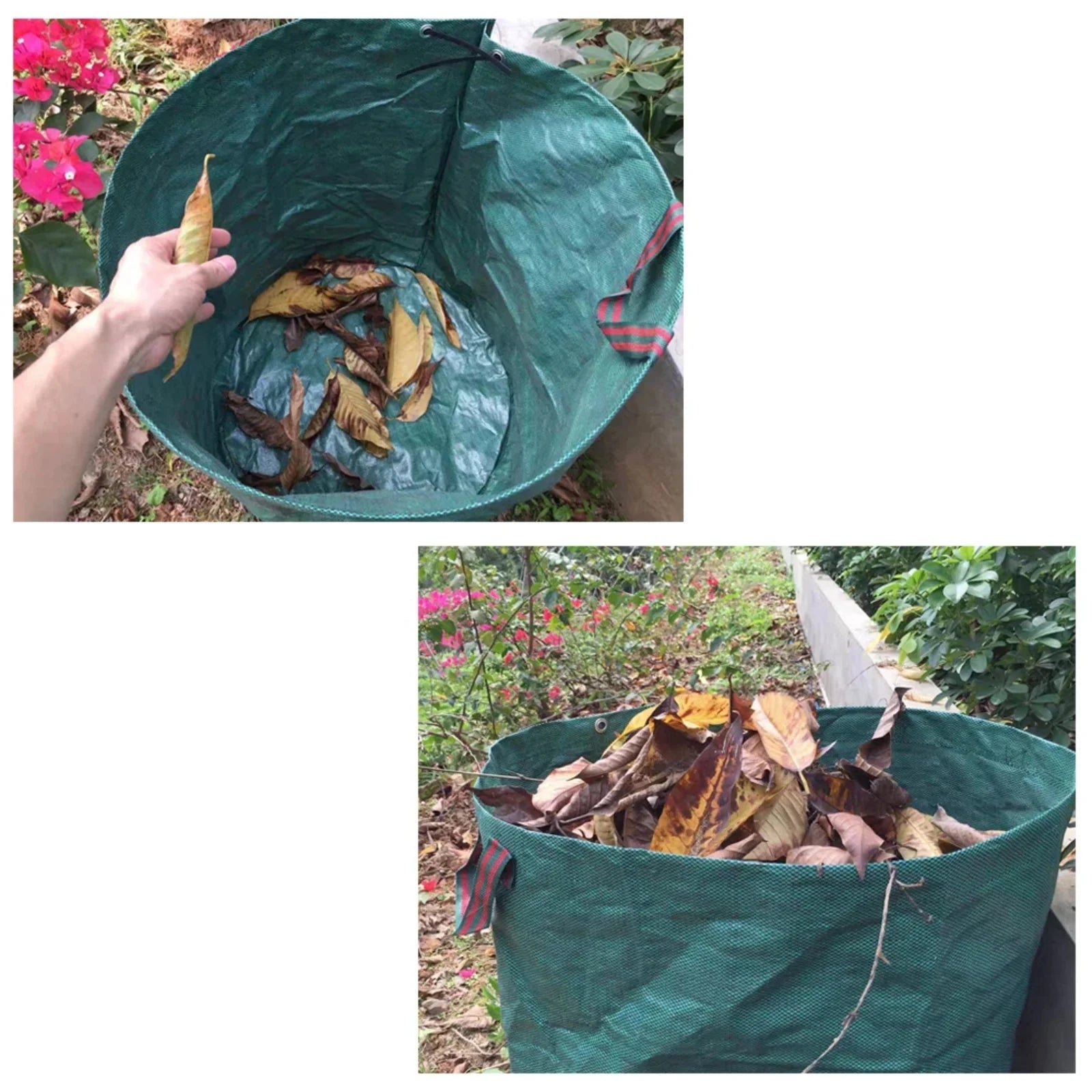 1/2/3 Pack Reusable Garden Waste Bags 72 Gallon Yard Leaf Lawn Trash Waste Bags