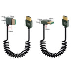 8K UHD Cable High Speed HDMI-compatible Mini/Micro HDMI-compatible Coiled Cord for HDTV Laptop PC PS4 Camera DV Monitor Display