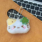 1/2/4pcs Green Clover Cat Plush Small Cat Keyring Cute Charm Keychain for Girls Women Kawaii Bag Pendant Key Chains Couple Gift