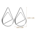 50pcs Modeling Paper Clips Metal Material Water Drop Shape Golden Silver Black Colored Bookmark Memo Clips Office Stationery