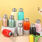 300ML Stainless Steel Vacuum Flask with Lifting Ring Mini Thermos Cup Car Insulated Cup Portable Travel Water Bottle Coffee Mug