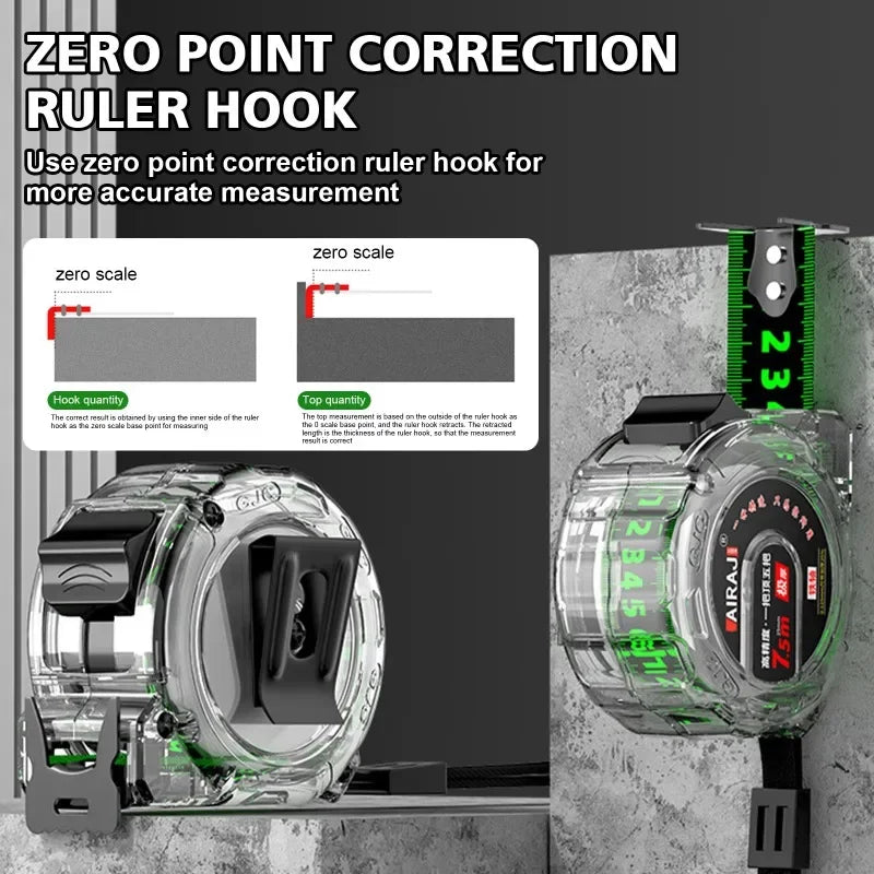 3-10M Self Locking Tape Measure High Precision Fluorescent Scale Wear Resistant Drop Proof Ruler for Construction Measurement